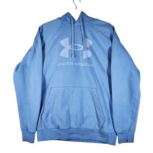 Under Armour Men's Blue Logo Hoodie Fleece Pullover Size S